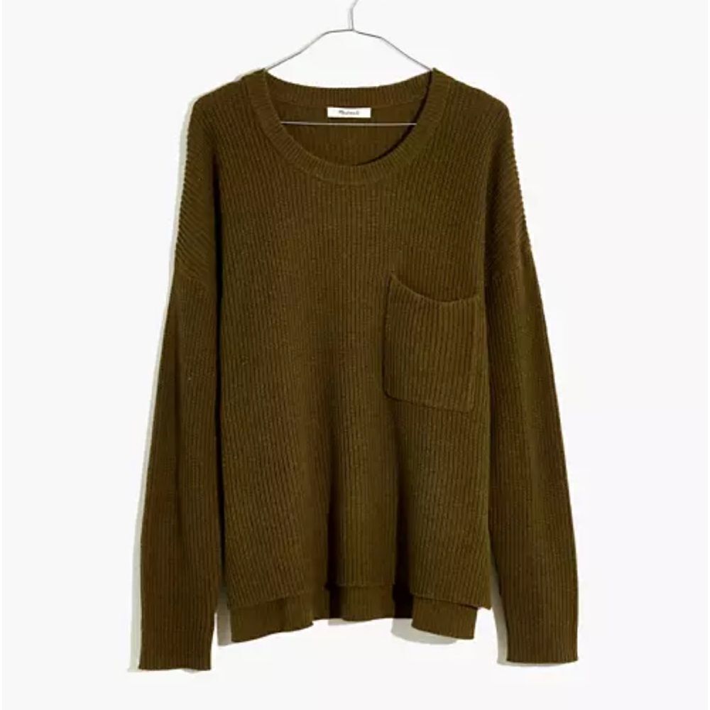 🌟Madewell Thompson army green pocket pullover, women’s size XS